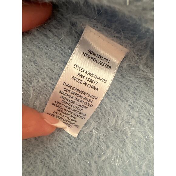 Altar’d state Everette Eyelash Lace Up light blue Sweater SzXL soft comfy feel - Picture 11 of 13